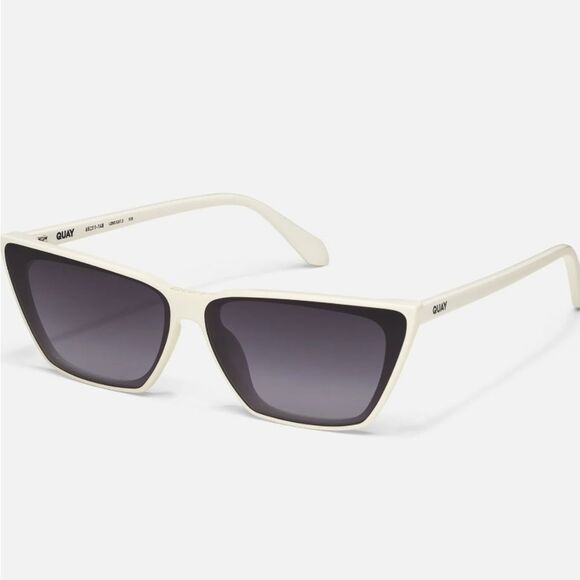 Quay Australia Bad Habit Cat Eye Sunglasses- Bone Frame/Smoke Lens main image 4
